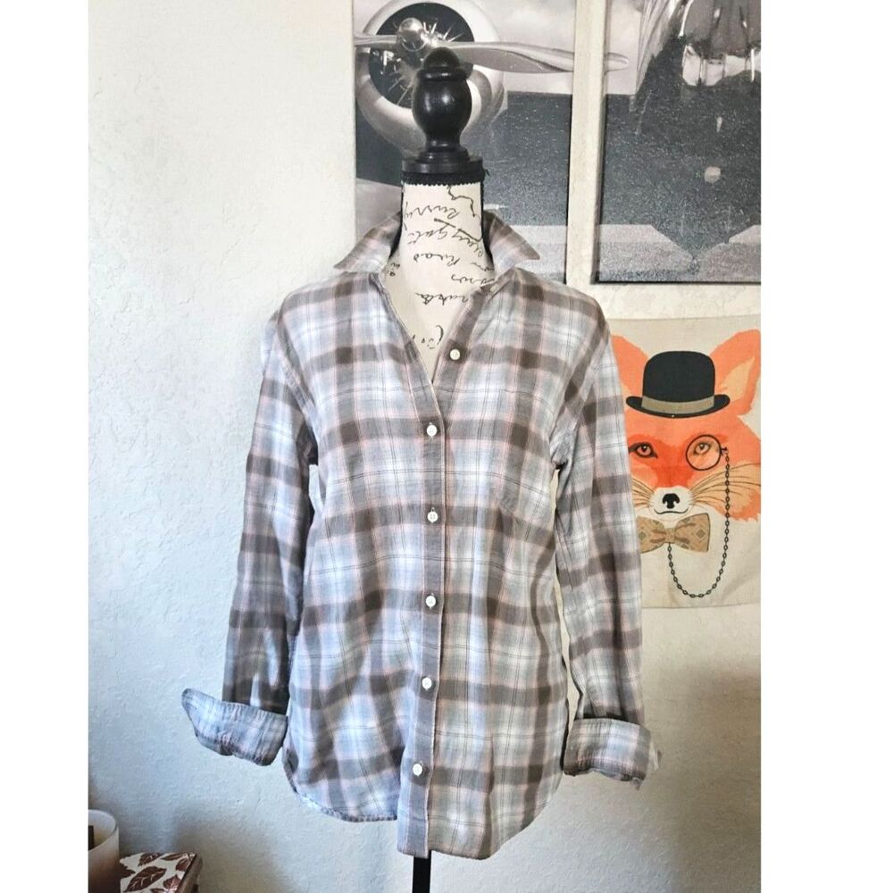 The Gap classic Boyfriend shirt Pink & Grey Women's Medium